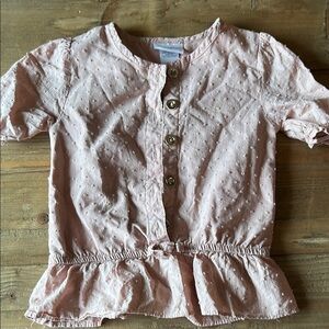 Little Lass Pink Romantic Peplum Blouse